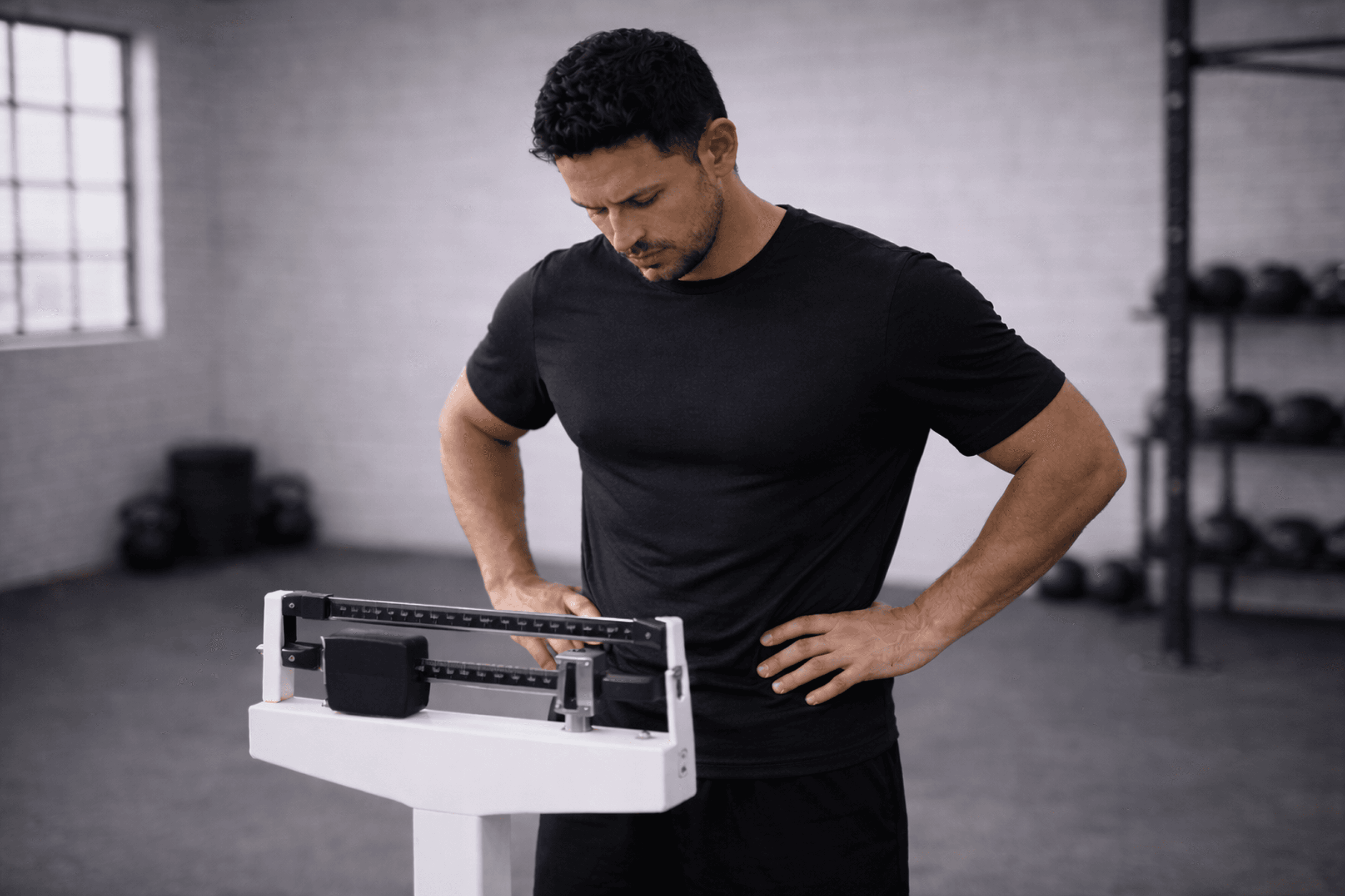 Man on a weight scale